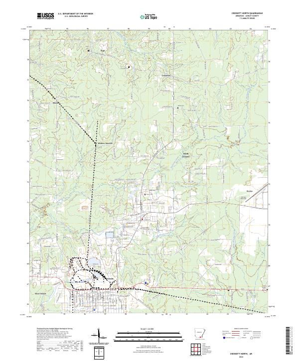 Crossett North topographic map thumbnail