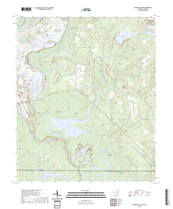 Felsenthal Dam topographic map thumbnail