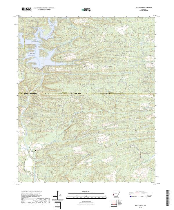 Gillham Dam topographic map thumbnail