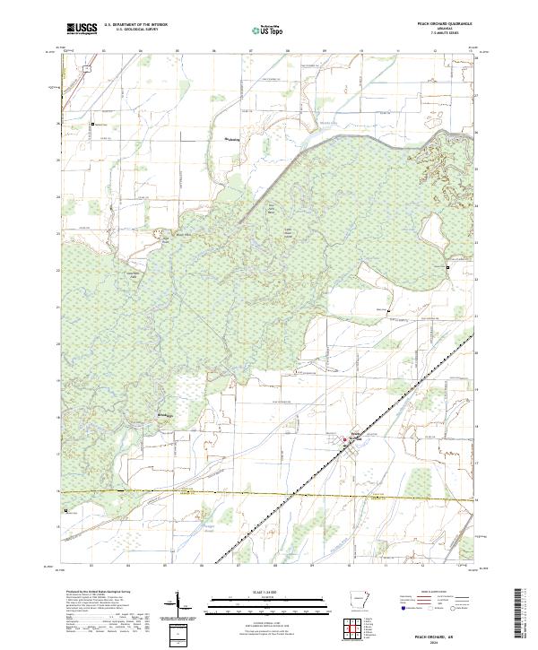 Peach Orchard topographic map thumbnail