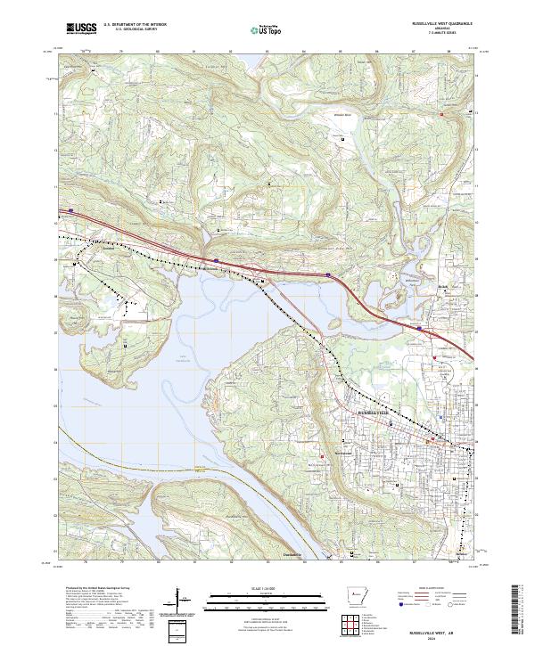 Russellville West topographic map thumbnail