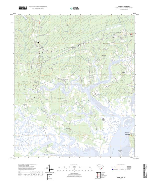 Adams Run topographic map thumbnail