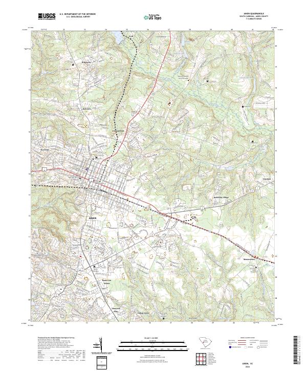 Aiken topographic map thumbnail