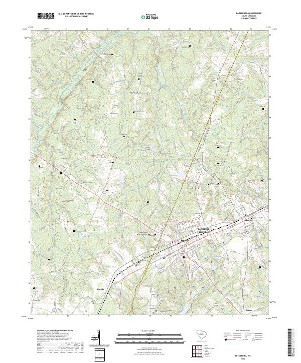 Batesburg topographic map thumbnail