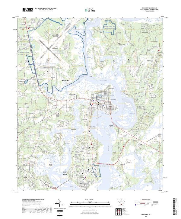 Beaufort topographic map thumbnail