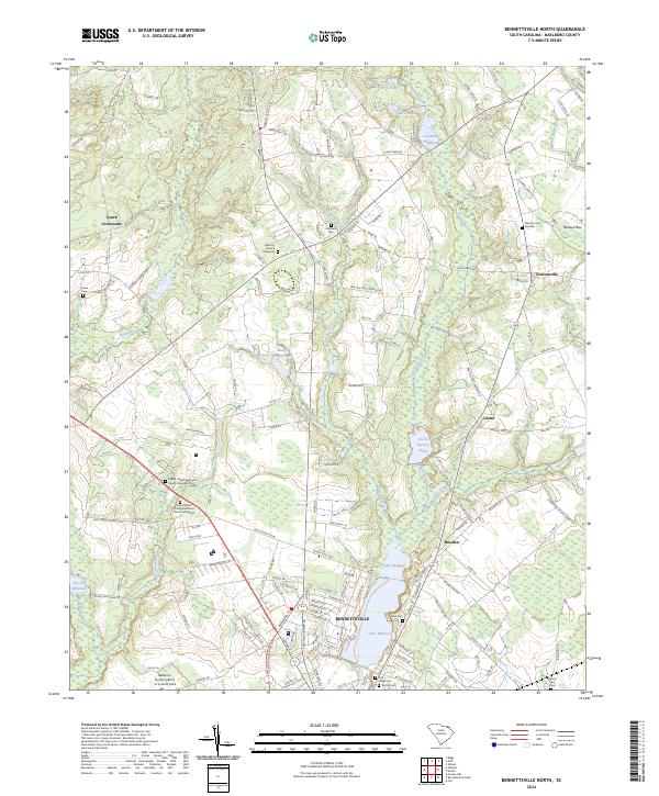 Bennettsville North topographic map thumbnail
