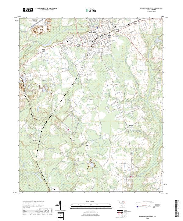 Bennettsville South topographic map thumbnail