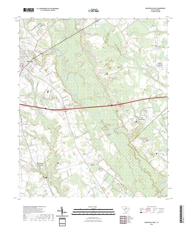Bishopville East topographic map thumbnail