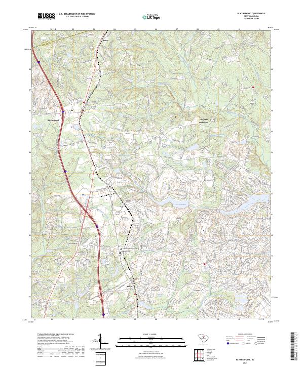 Blythewood topographic map thumbnail