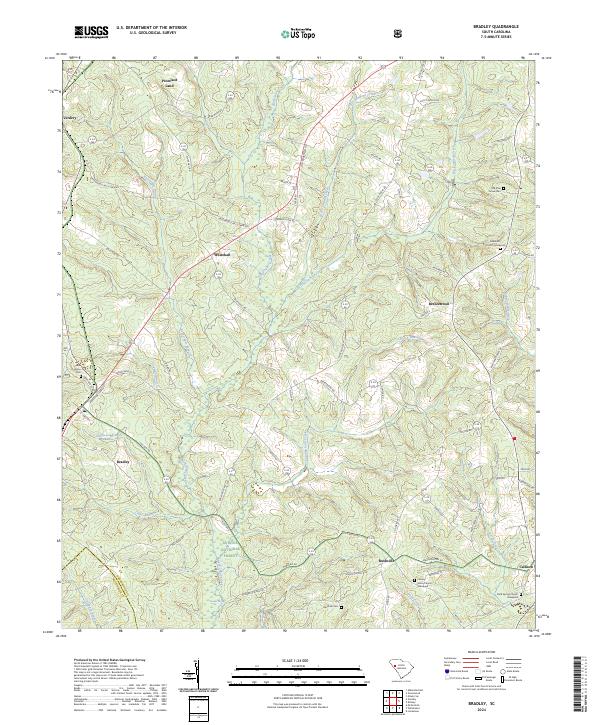 Bradley topographic map thumbnail
