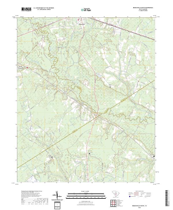 Branchville South topographic map thumbnail