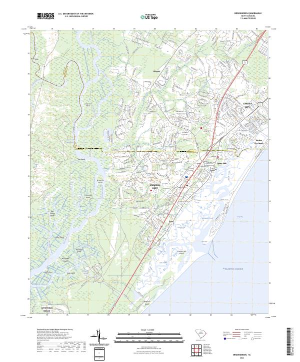 Brookgreen topographic map thumbnail