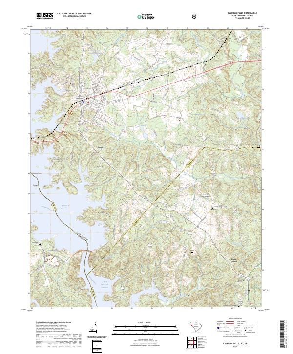 Calhoun Falls topographic map thumbnail