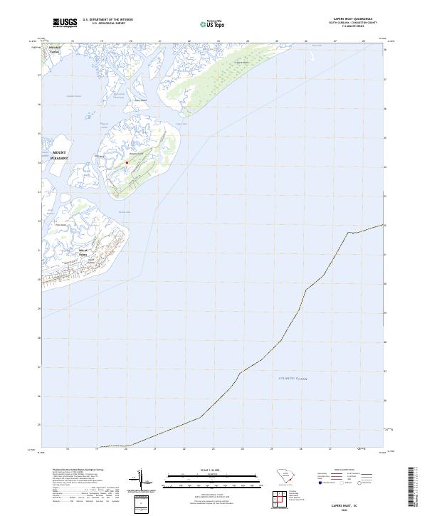 Capers Inlet topographic map thumbnail