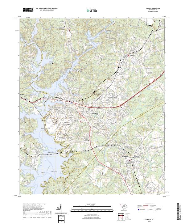 Clemson topographic map thumbnail
