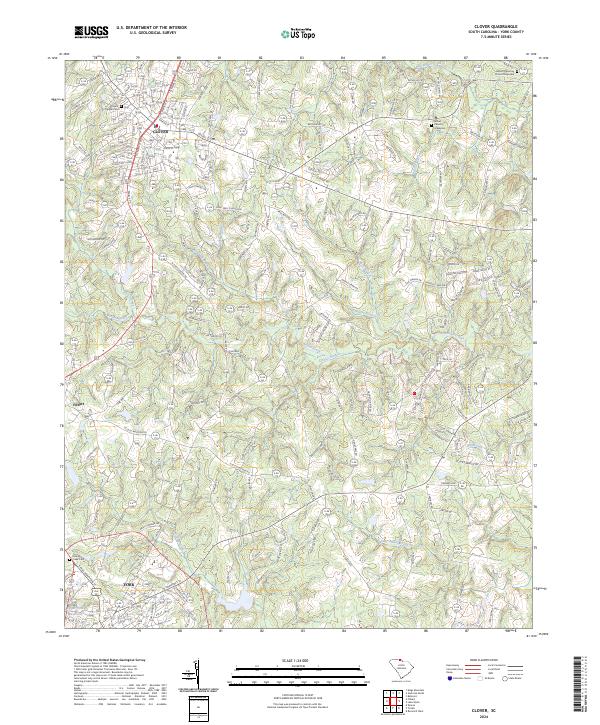 Clover topographic map thumbnail