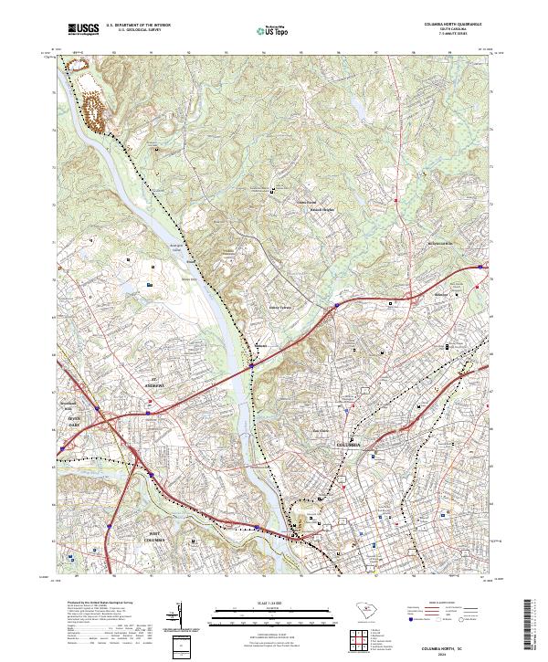 Columbia North topographic map thumbnail