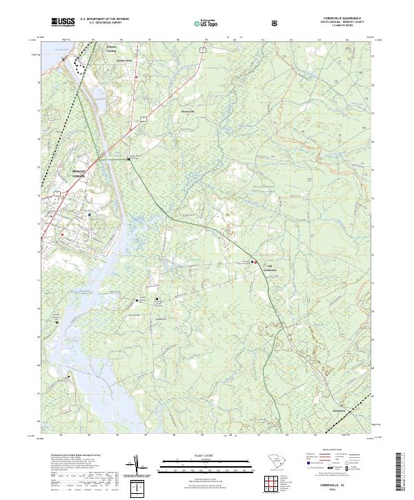 Cordesville topographic map thumbnail