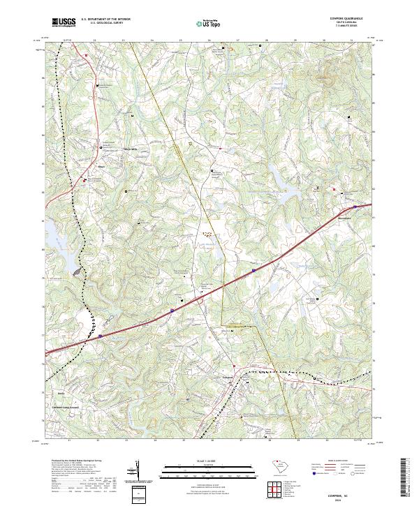 Cowpens topographic map thumbnail