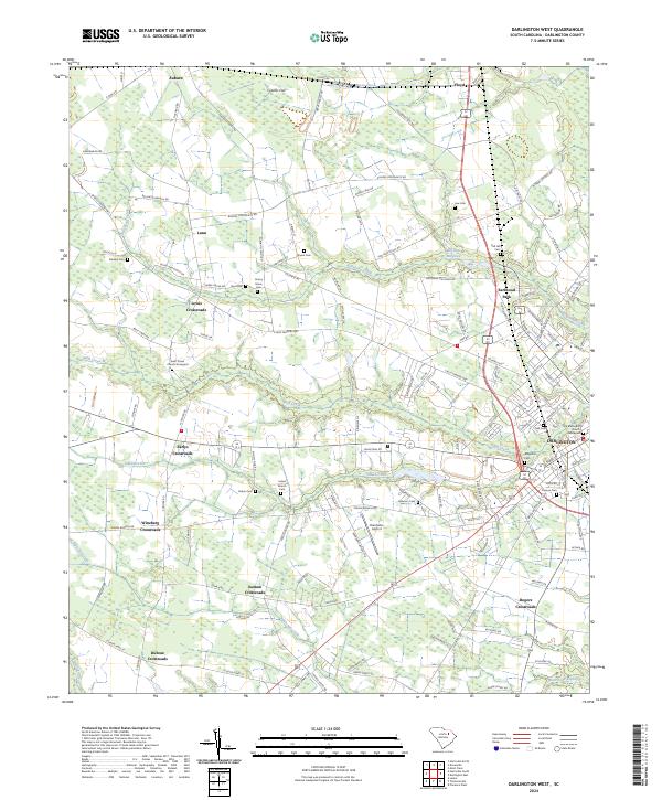 Darlington West topographic map thumbnail