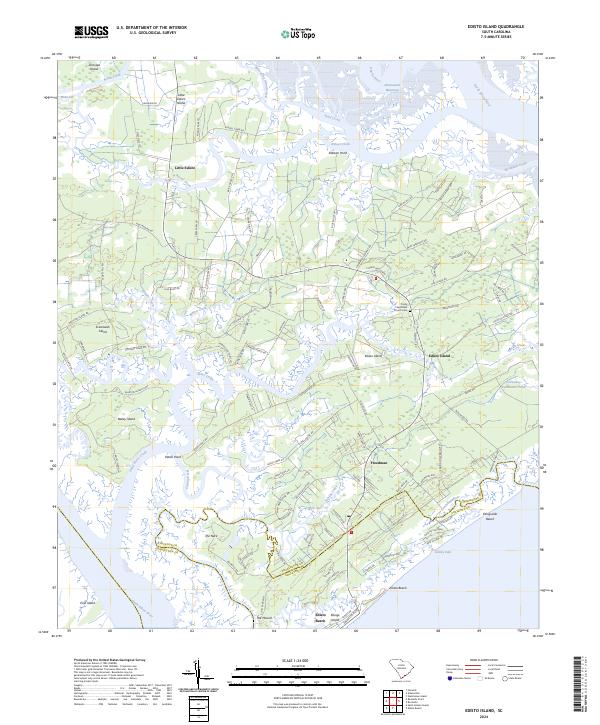 Edisto Island topographic map thumbnail