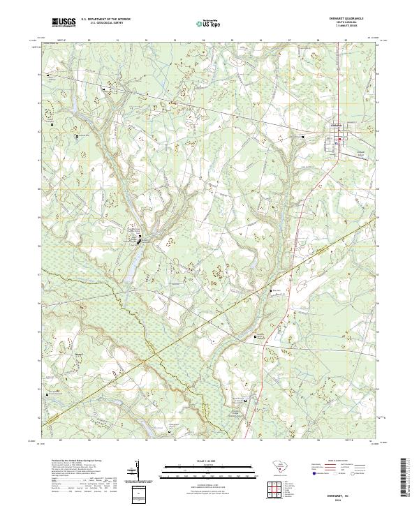 Ehrhardt topographic map thumbnail