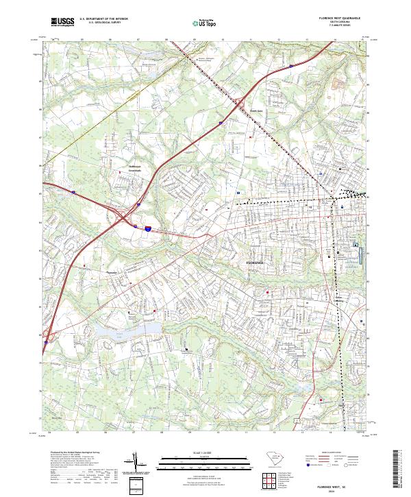 Florence West topographic map thumbnail