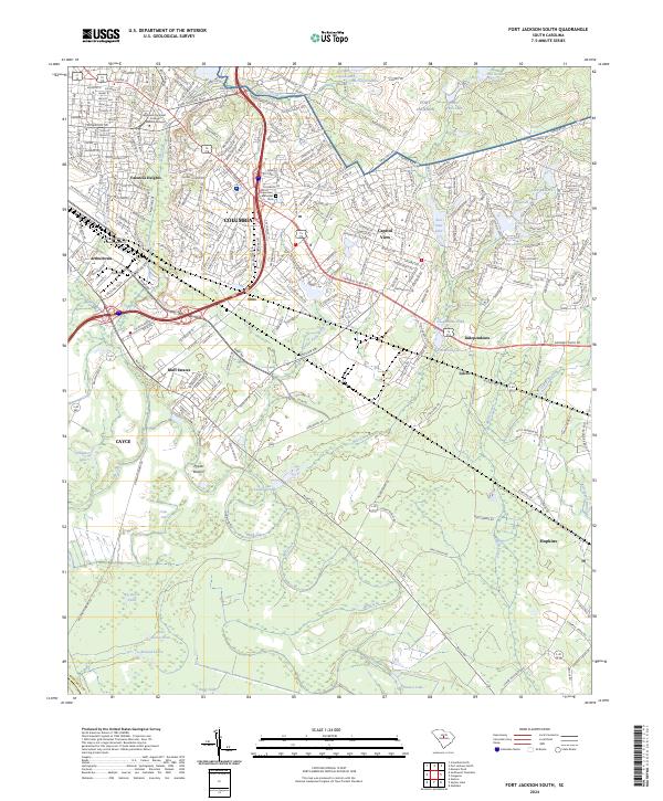 Fort Jackson South topographic map thumbnail
