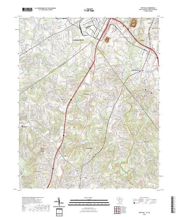 Fort Mill topographic map thumbnail