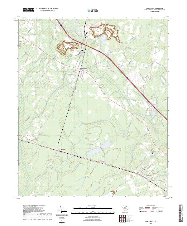 Harleyville topographic map thumbnail
