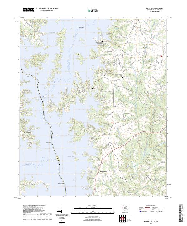 Hartwell NE topographic map thumbnail