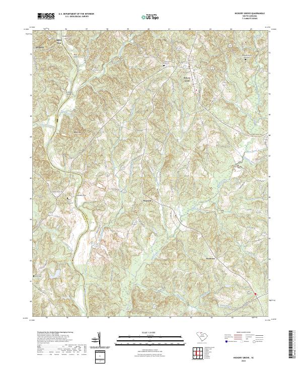 Hickory Grove topographic map thumbnail