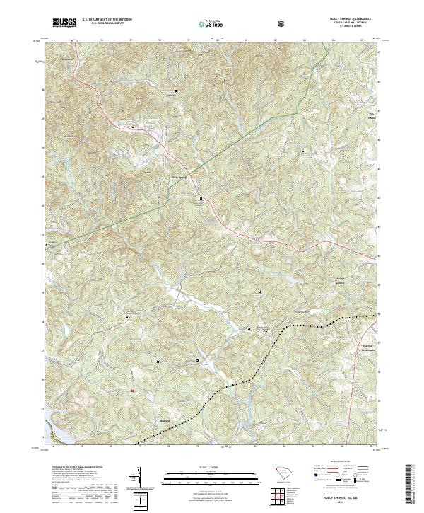 Holly Springs topographic map thumbnail