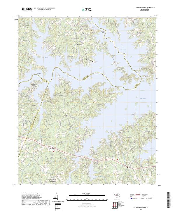 Lake Murray West topographic map thumbnail