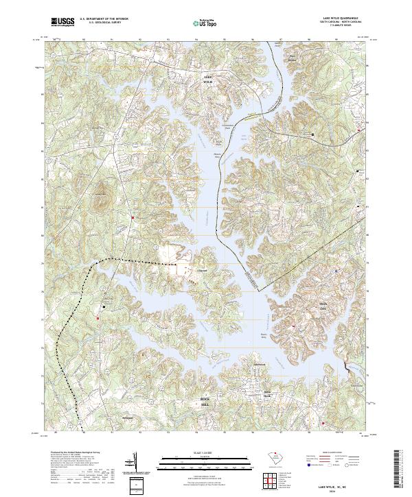 Lake Wylie topographic map thumbnail