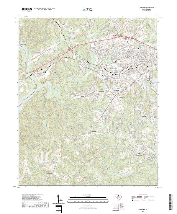Lancaster topographic map thumbnail