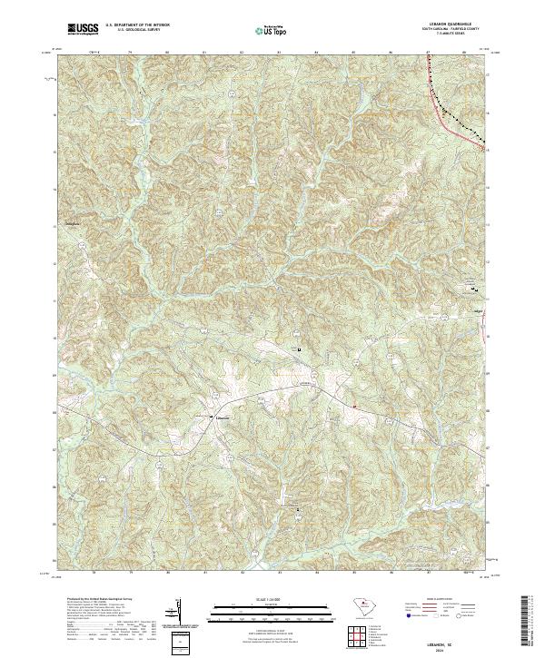 Lebanon topographic map thumbnail