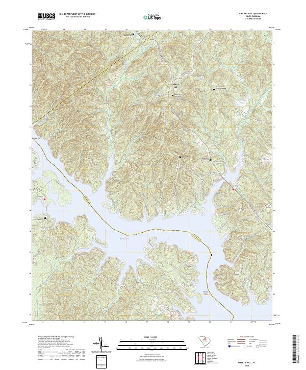 Liberty Hill topographic map thumbnail