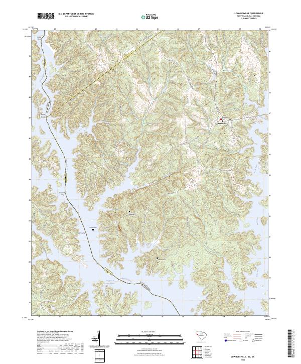 Lowndesville topographic map thumbnail