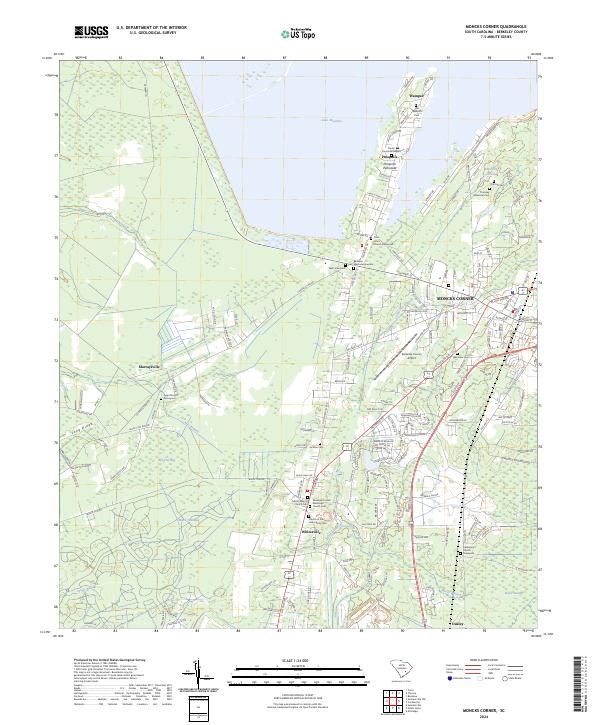 Moncks Corner topographic map thumbnail