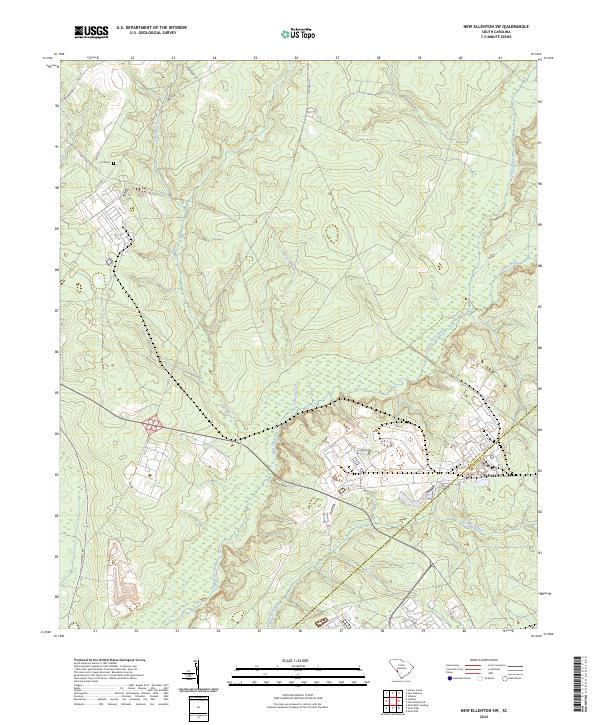 New Ellenton SW topographic map thumbnail