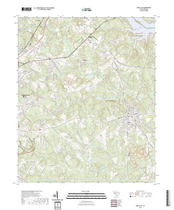 Ninety Six topographic map thumbnail