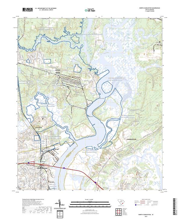 North Charleston topographic map thumbnail