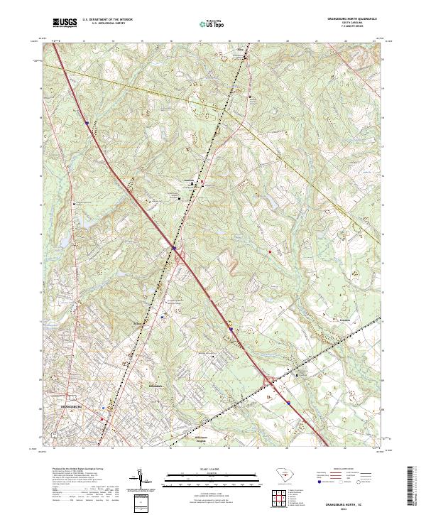 Orangeburg North topographic map thumbnail