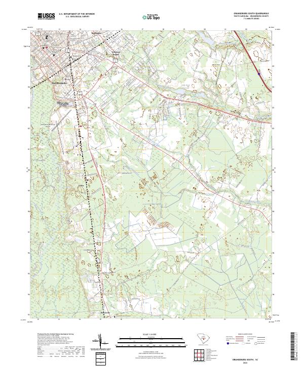 Orangeburg South topographic map thumbnail