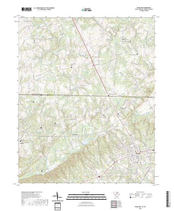 Pageland topographic map thumbnail