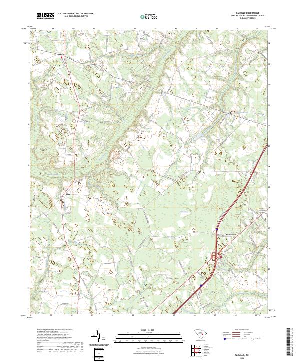 Paxville topographic map thumbnail