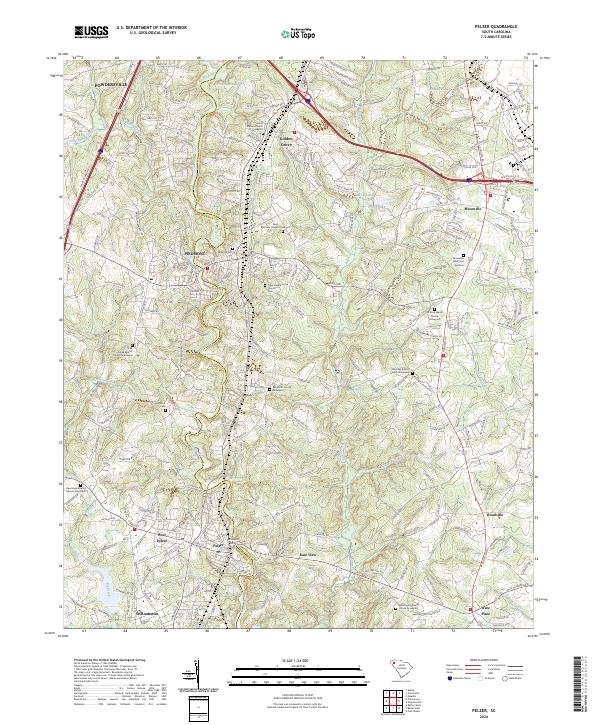 Pelzer topographic map thumbnail