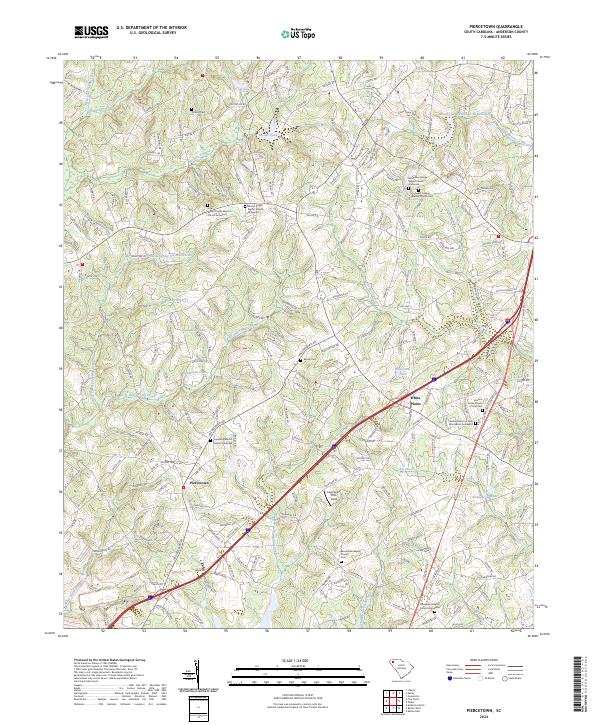Piercetown topographic map thumbnail