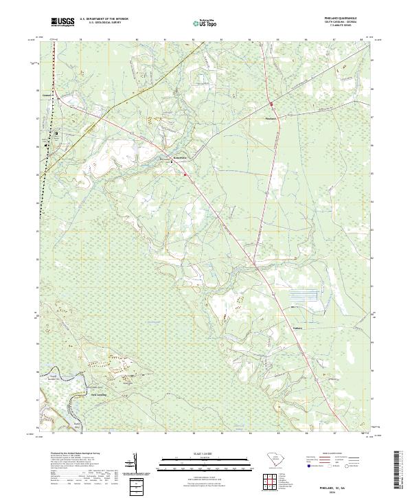 Pineland topographic map thumbnail